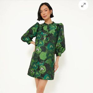 Pomander Place | NEW Green Samantha Jacquard Mini Dress Size S